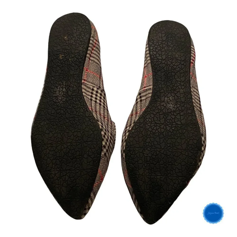 PLAID Feather Loafer Flats